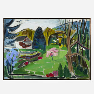 Garden with Lilac and Azalea in Bloom