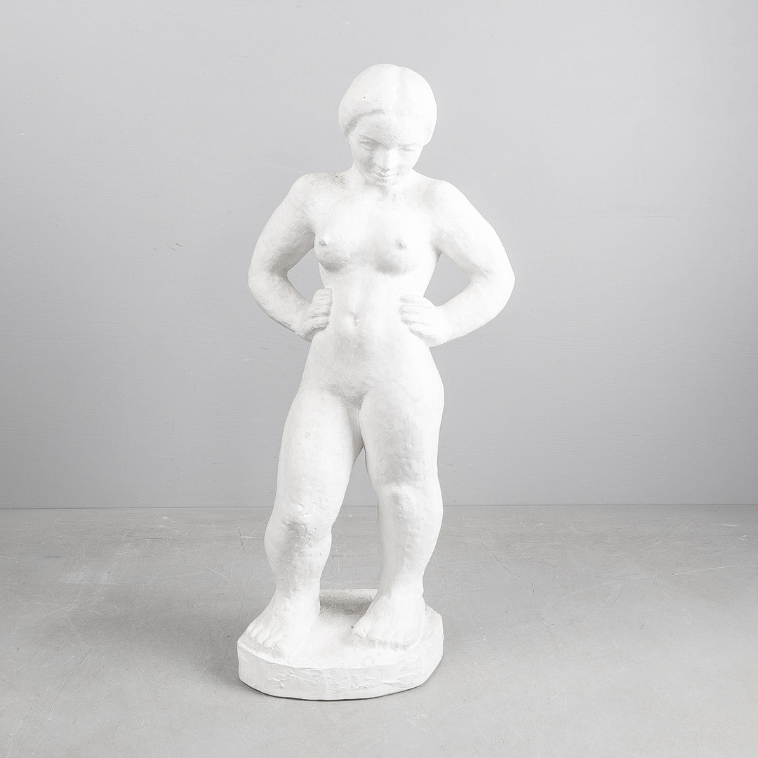 Skulptur, gips, Stående kvinna.