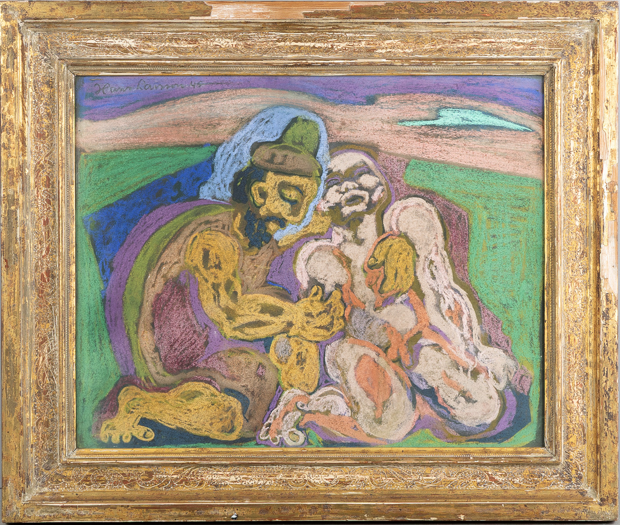 "Den Barmhärtige Samariten", pastell.