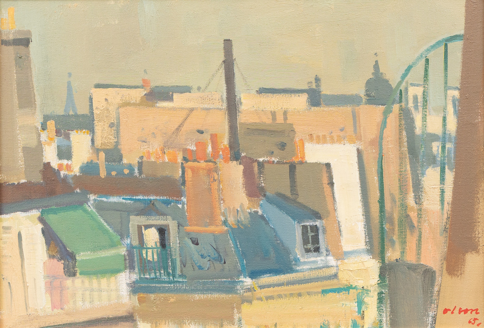 "Tak, Paris", olja på duk, signerad.