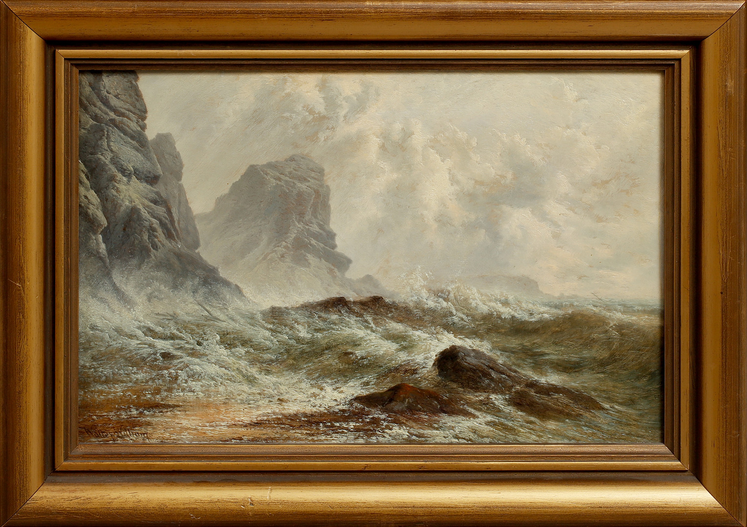"By the coast of Cornwall", olja på duk, signerad.
