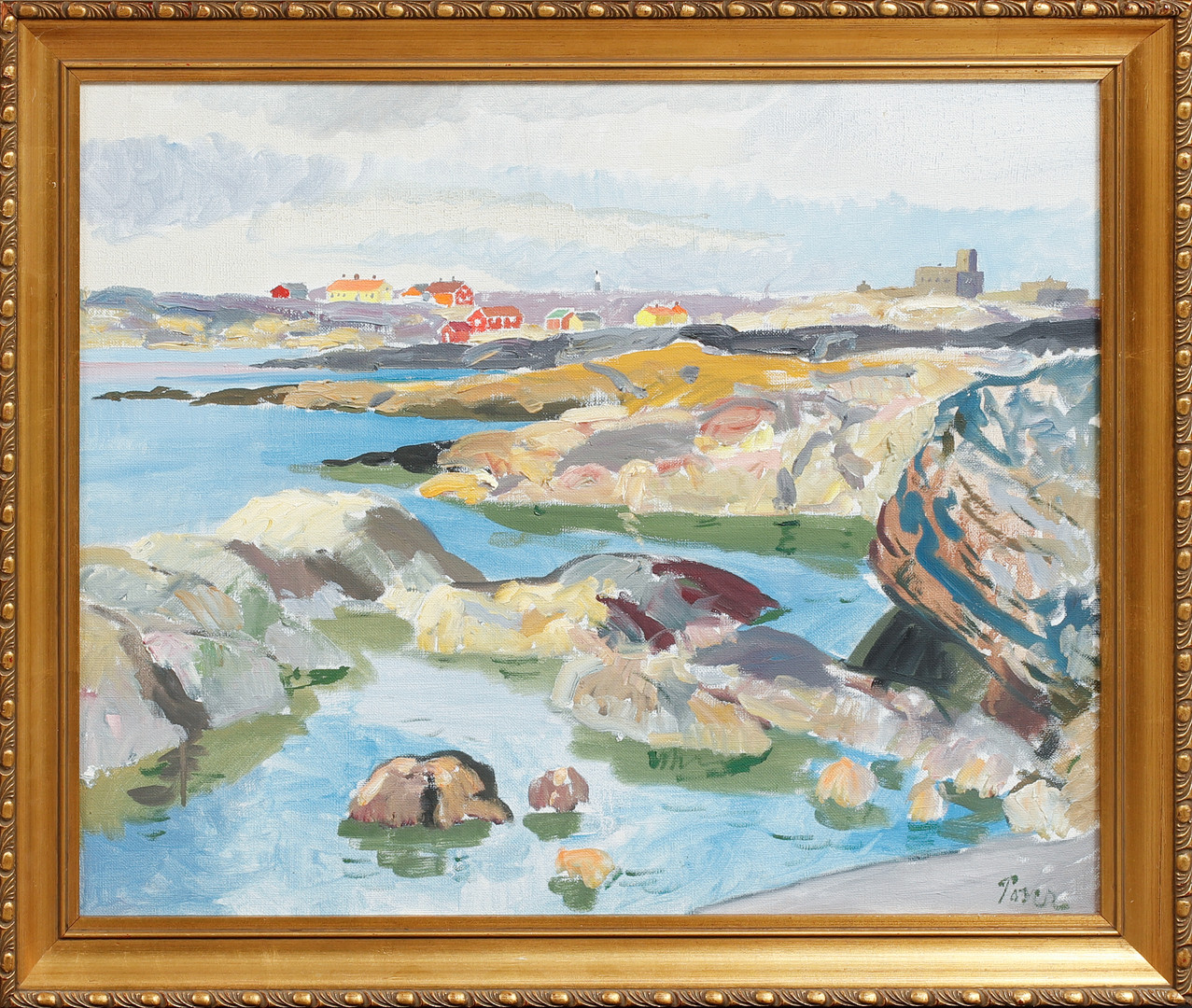 Kustmotiv, olja på duk, signerad.