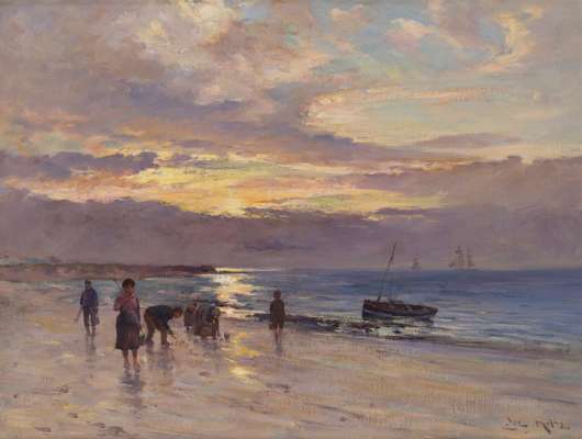 MUSSEL GATHERING, SUNSET
