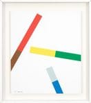 Jean Legros, Les Grues de Beaubourg 1977 Acrylique et collage sur carton signé et daté en bas à gauche 41,5 x 35 cm Rapport de condition : Encadré Dès l’enfance, Jean Legros est entouré d’art, son père étant en li