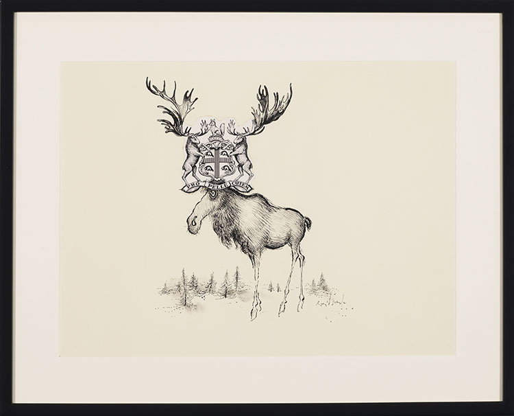 Ronald Searle, Moose with Coat of Arms (#216)