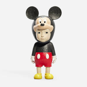 With Mickey sculpture