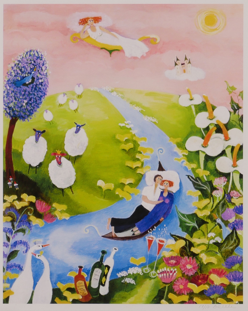 "Kärleksgondolen", giclee fine art, signerad Bessie.