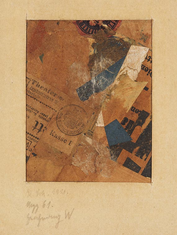 Kurt Schwitters, Mzz 61/Ohne Titel (Zeichnung W). (Merzzeichnung)