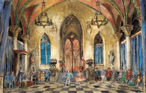 Stage design for 'Les Cygnes'