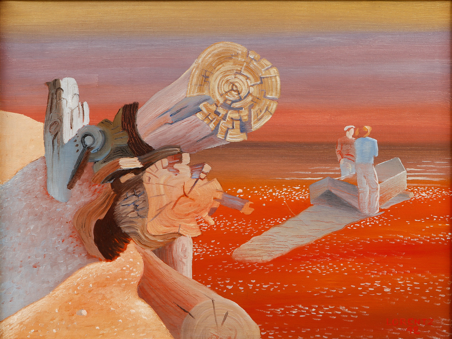 Waldemar Lorentzon, "Röd atmosfär", olja på duk, utförd 1942.
