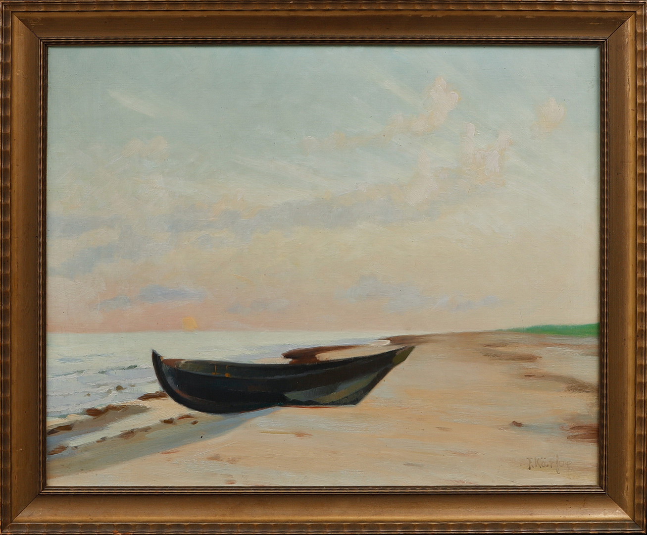 Strandmotiv, olja på duk, signerad.