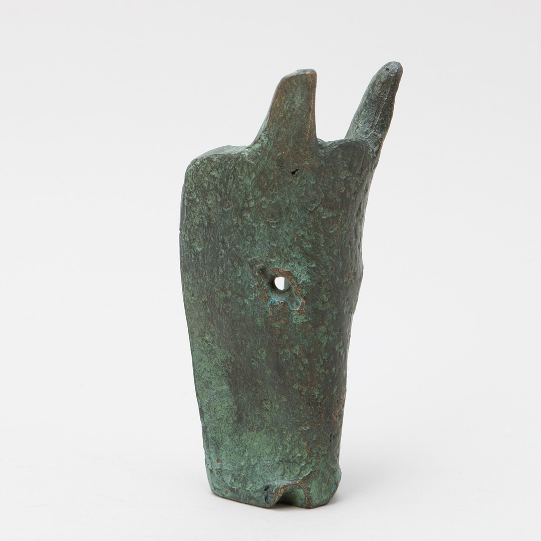 Henrik Allert, Skulptur, hästhuvud, patinerad brons, signerad.