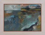Rudolf Austen, Huile sur panneau, "Paysage côtier, abstrait" (1991), signé en bas à gauche "R. Austen" et daté, ca. 51x71cm, encadré (63x82cm)