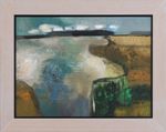 Rudolf Austen, Huile sur panneau, "Paysage côtier avec falaise" (1996), signé en bas à droite "R. Austen" et daté, env. 51x71cm, encadré (63x82cm)