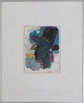 Technique mixte sur papier, "Rückschau" (1994), non signé, env. 29,5x20,5cm (monté), encadré (66x51cm), légère trace de saleté
