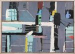 Huile sur toile, "Traum" (1997), signé "M. Fahl" et daté au verso, env. 149x210cm, encadré (158x218cm), partiellement grossièrement craquelé