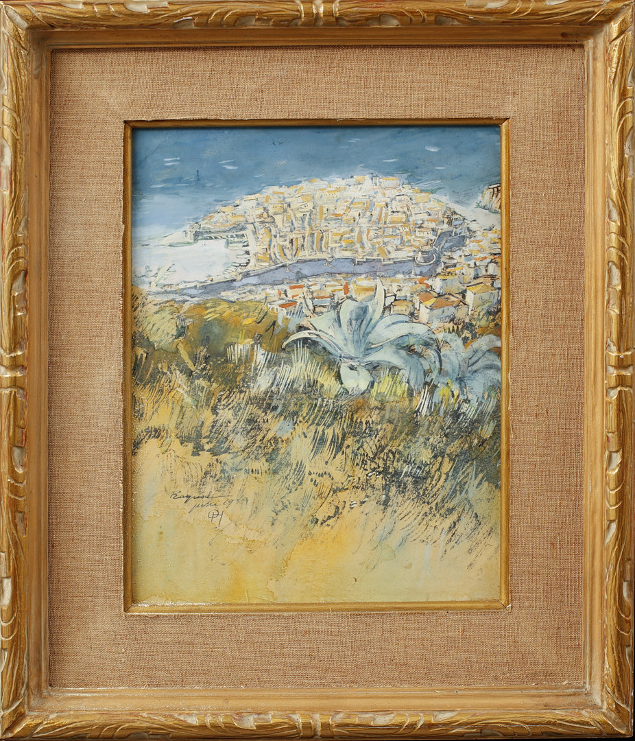 "Ragusa", akvarell på papp, signerad och daterad 1934.