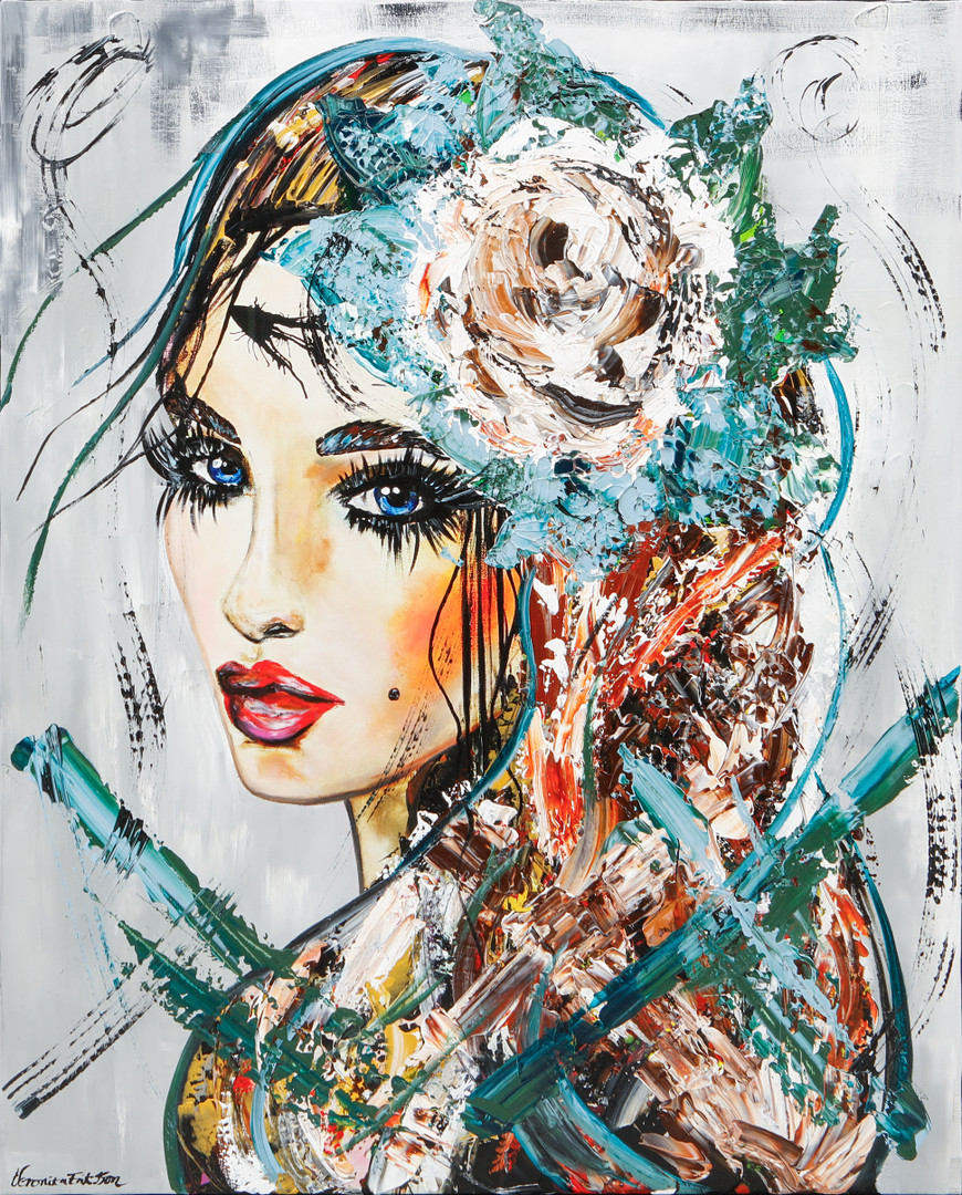 Veronika Eriksson, "Hippie dream", Blandteknik/ Halv original, signerad.