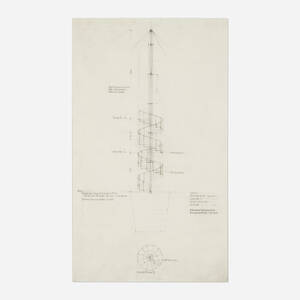 Minimum Dymaxion Home chassis, mast and stair elevations