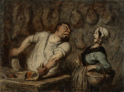 Le Boucher, Marché de Montmartre, dit Le Boucher, Le Boucher de Montmartre ou Le Boucher à son étal