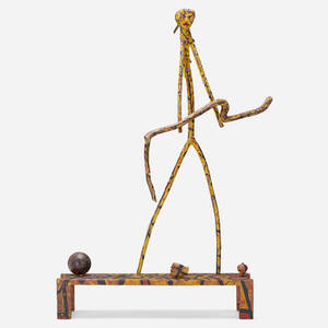 Yellow Figure with Snake