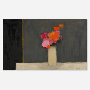 Bouquet au fond gris
