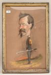 “Caricature d’officier”. Signé et daté. Taché dans le bas. Dimensions : 58 cm x 37 cm.