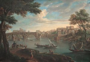 Paolo Anesi (Rome circa 1700-circa 1761) A view of the Ponte Rotto, Rome