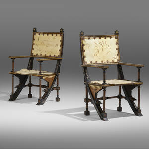 Armchairs, pair