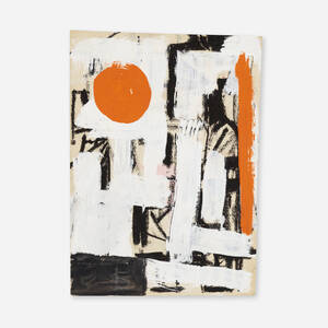 Orange, White and Black Abstraction