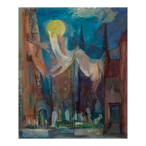Old Sephardic Cemetery in Chinatown 24 1/8 x 20 in (61.2 x 50.9 cm) (Painted circa 1948)