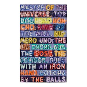 Master of the Universe 77 1/4 x 46 3/4 in (196.2 x 118.7 cm) (Executed in 2022)
