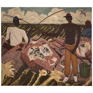 Jetty Fishing 77 7/8 x 89 1/2 in (197.8 x 227.3 cm) (Painted in 1982)