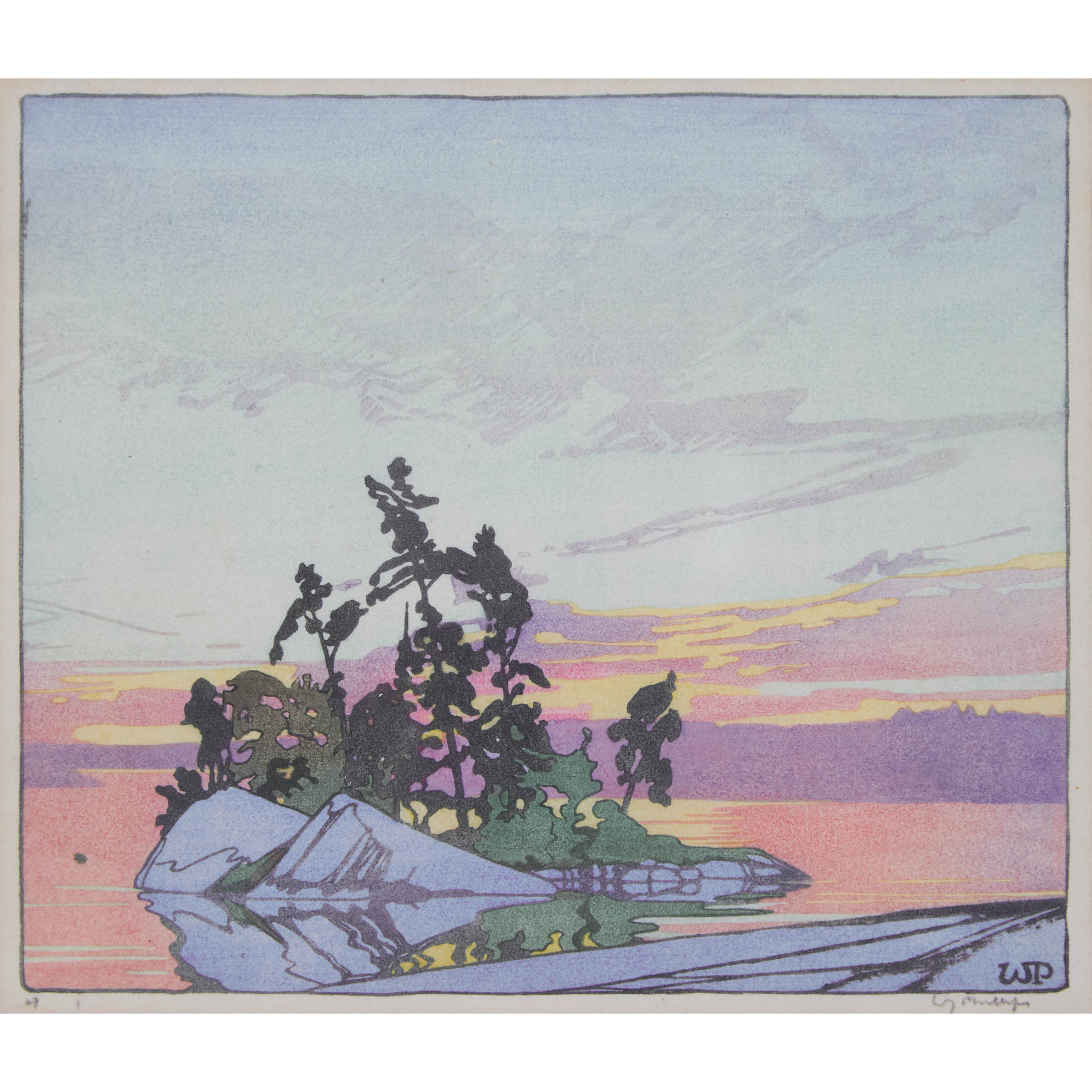 Sunset, Lake of the Woods, Plate 1 from the Canadian Scene