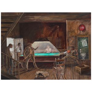 Southside Pool Hall 30 x 40 in (76.2 x 101.6 cm) (Painted in 1971)