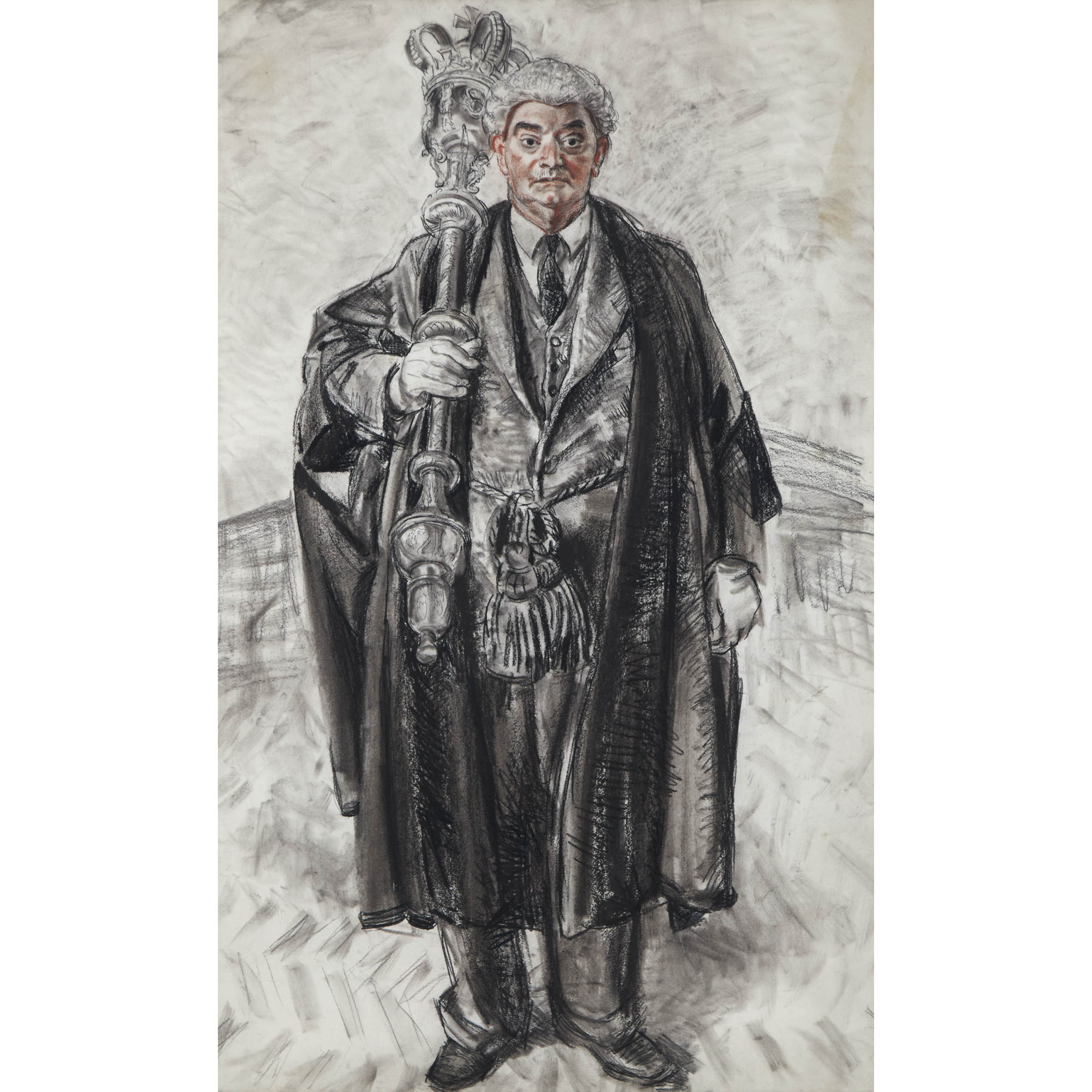 SKETCH FOR THE PAINTING H.R.H. PRINCESS ELIZABETH, DUCHESS OF EDINBURGH: THE REBUILDING OF COVENTRY