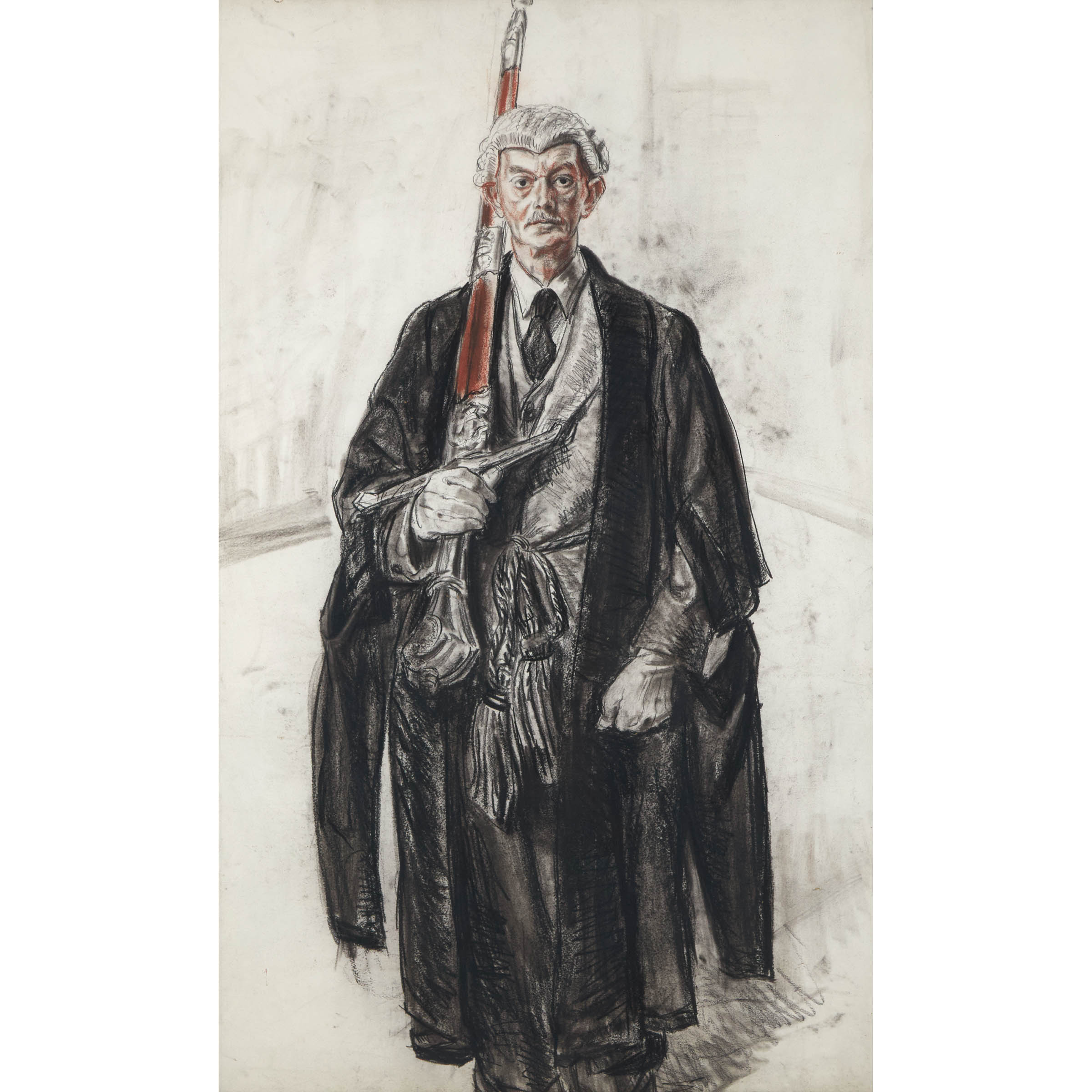 SKETCH II FOR THE PAINTING H.R.H. PRINCESS ELIZABETH, DUCHESS OF EDINBURGH: THE REBUILDING OF COVENTRY