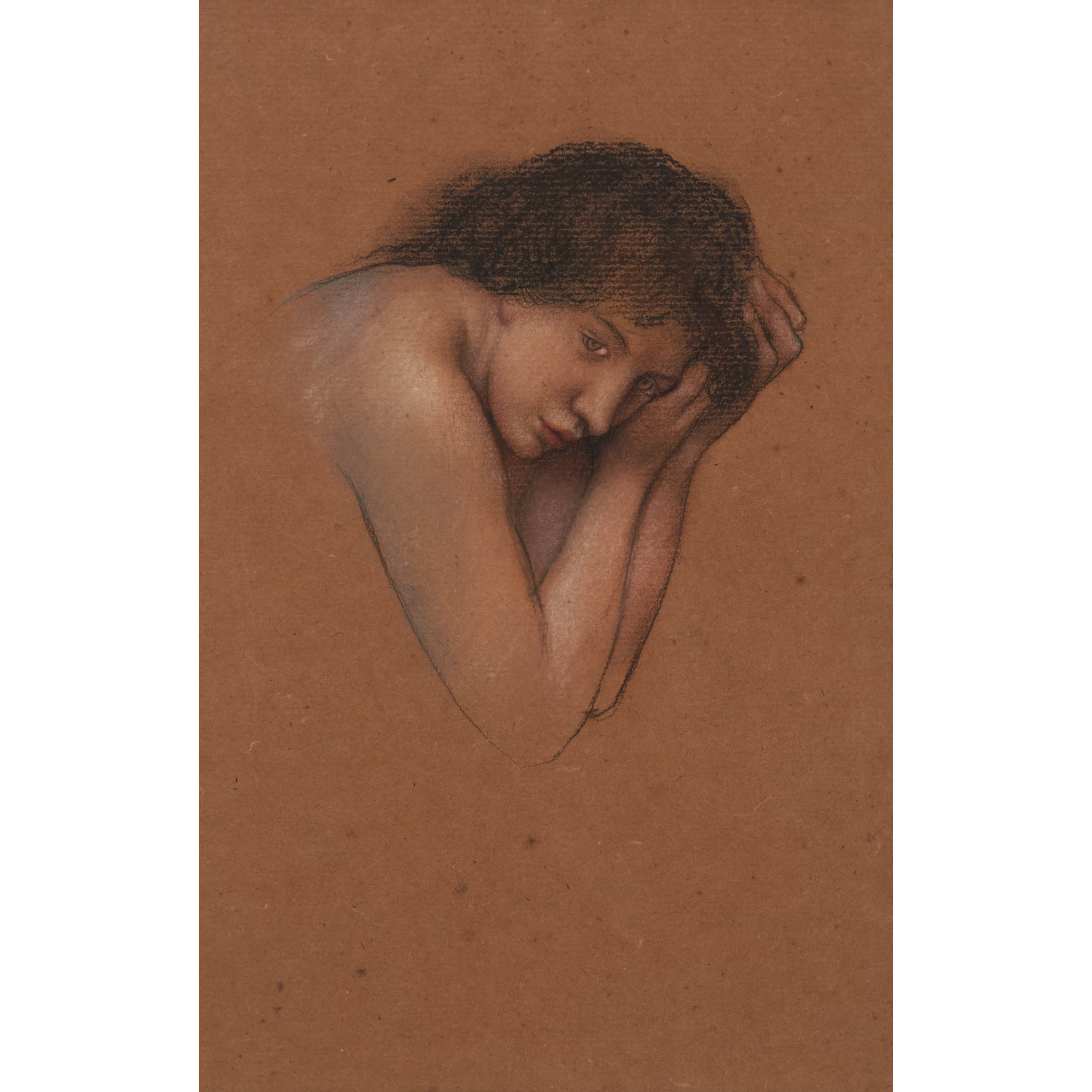 Study of a Girl Holding Her Head (from the de Morgan Sketchbooks)