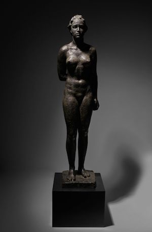 Lauschende 52 x 12 5/8 x 7 7/8 in (132 x 32 x 20 cm) (Conceived in 1941-1942, this zinc version cast by Hermann Noack Foundry in 1942-1943 in an edition of 6.)