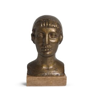 Tête de jeune fille 13 x 8 1/16 in (33 x 20.4 cm) (Conceived in 1898, this bronze version cast by an unknown foundry circa 1918-1938 in a limited edition.)