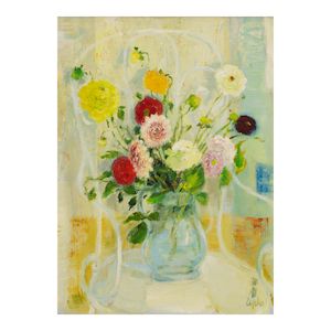 Fleurs sur la chaise 24 1/4 x 18 1/2 in (61 x 46.2 cm) (Painted in 1974)