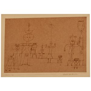 Scene auf dem Theater der Exoten 6 3/4 x 10 in (17.1 x 25.4 cm) (sheet size) 9 13/16 x 12 11/16 in (25 x 32.3 cm) (mount size) (Executed in 1922)