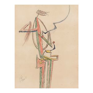 JULIO GONZÁLEZ (1876-1942) Femme se coiffant 12 3/8 x 9 3/8 in (31.5 x 23.8 cm) (Executed in 1934-1936)