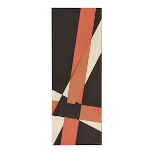 LÁSZLÓ MOHOLY-NAGY (1895-1946) Konstruktion 15 1/16 x 5 1/2 in (38.3 x 14 cm) (sheet size)18 5/16 x 11 7/8 in (46.5 x 30.2 cm) (mount size) (Executed in July 1927)