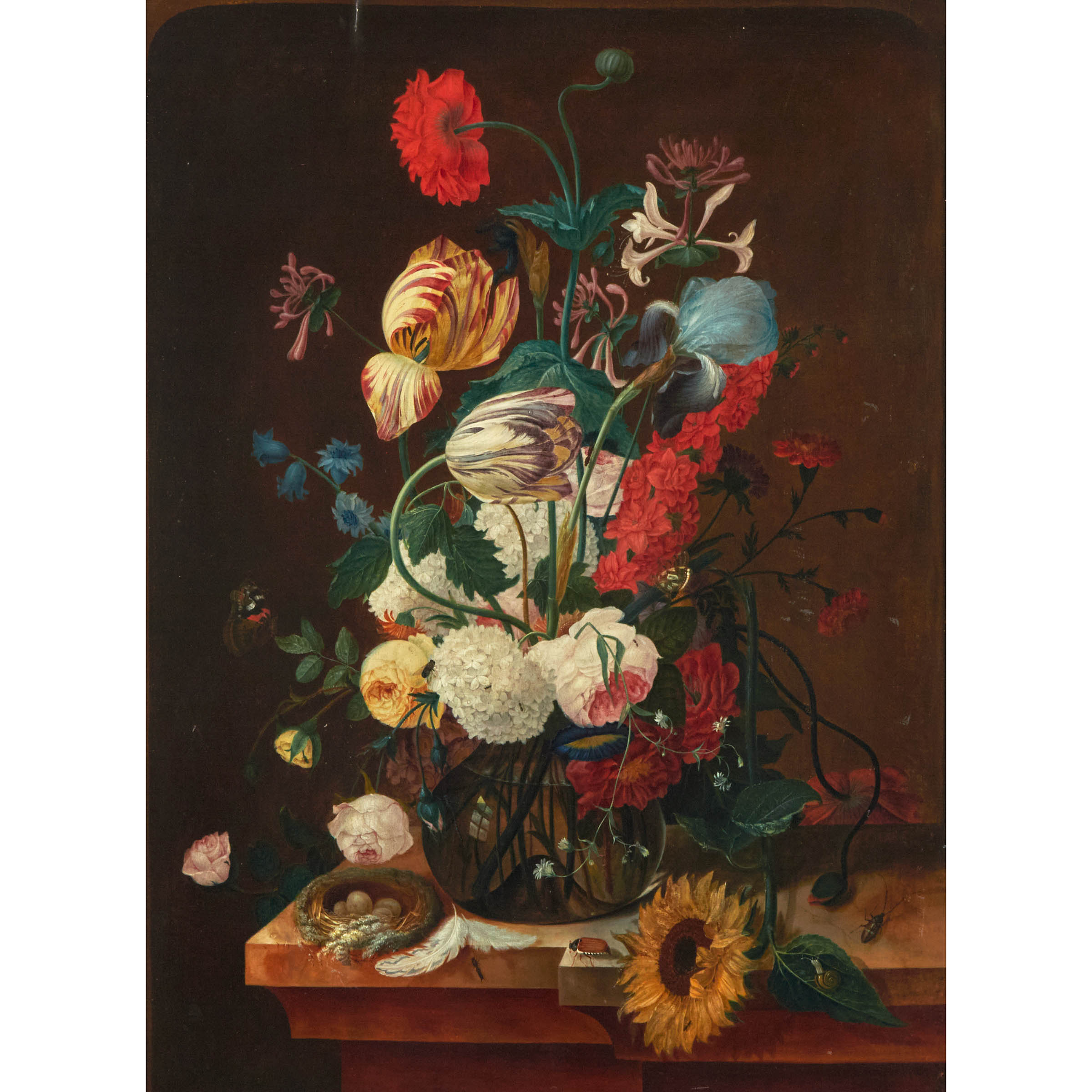 Still Life with Flowers and Bird'S Nest