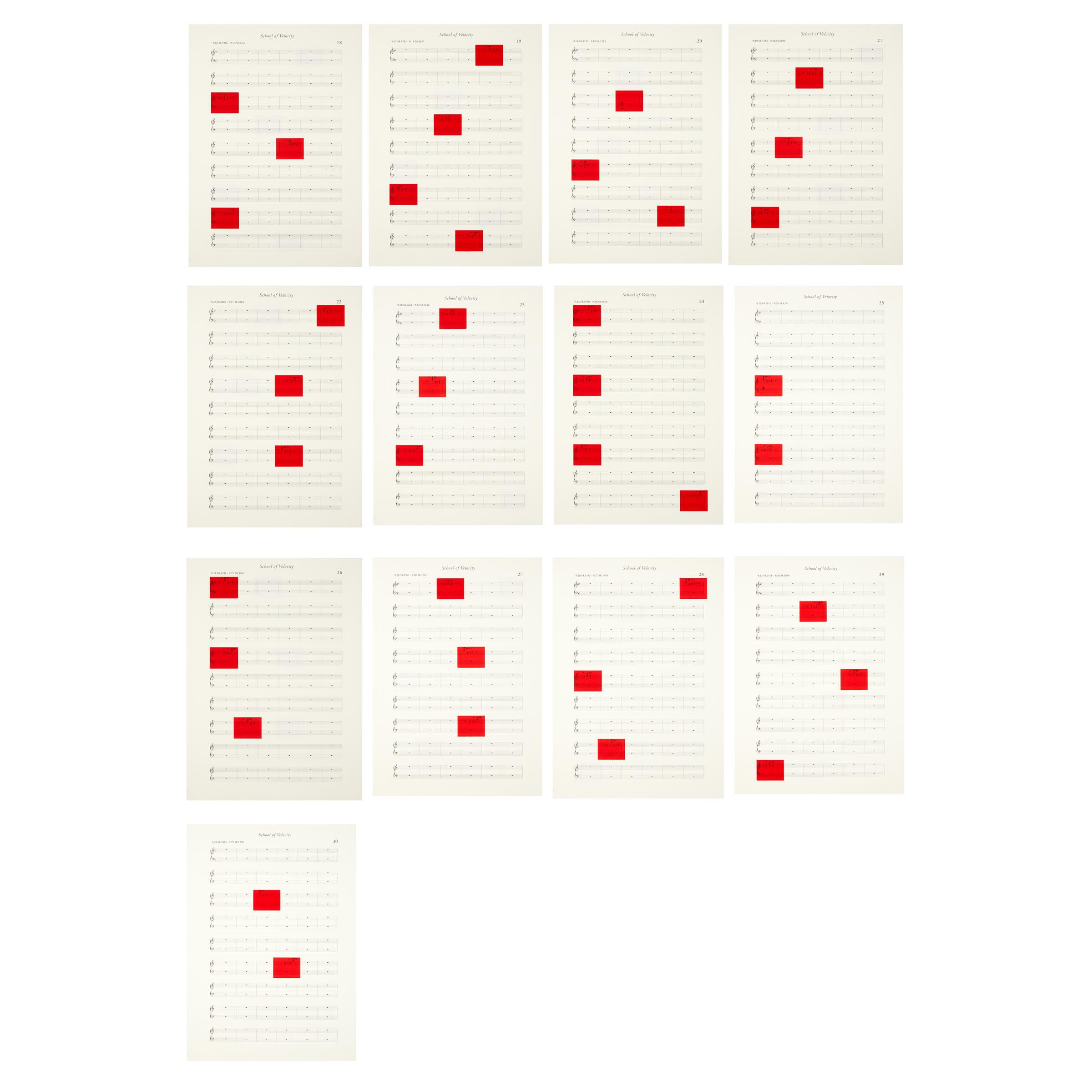 School of Velocity, 24 Hours of Music Divided Into Fifteen Minute Intervals (Set of 12 of 15)