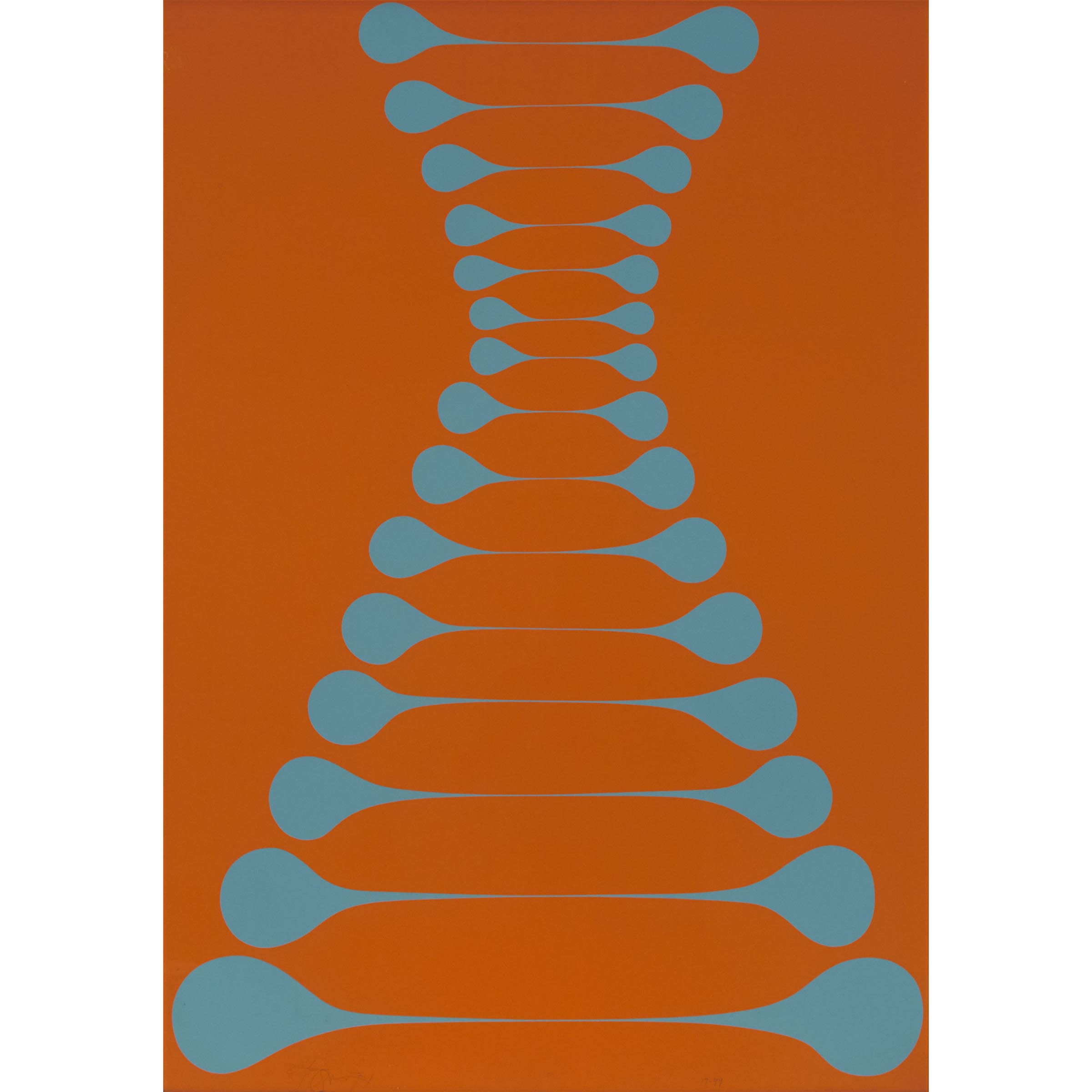 Stretch, Blue on Orange