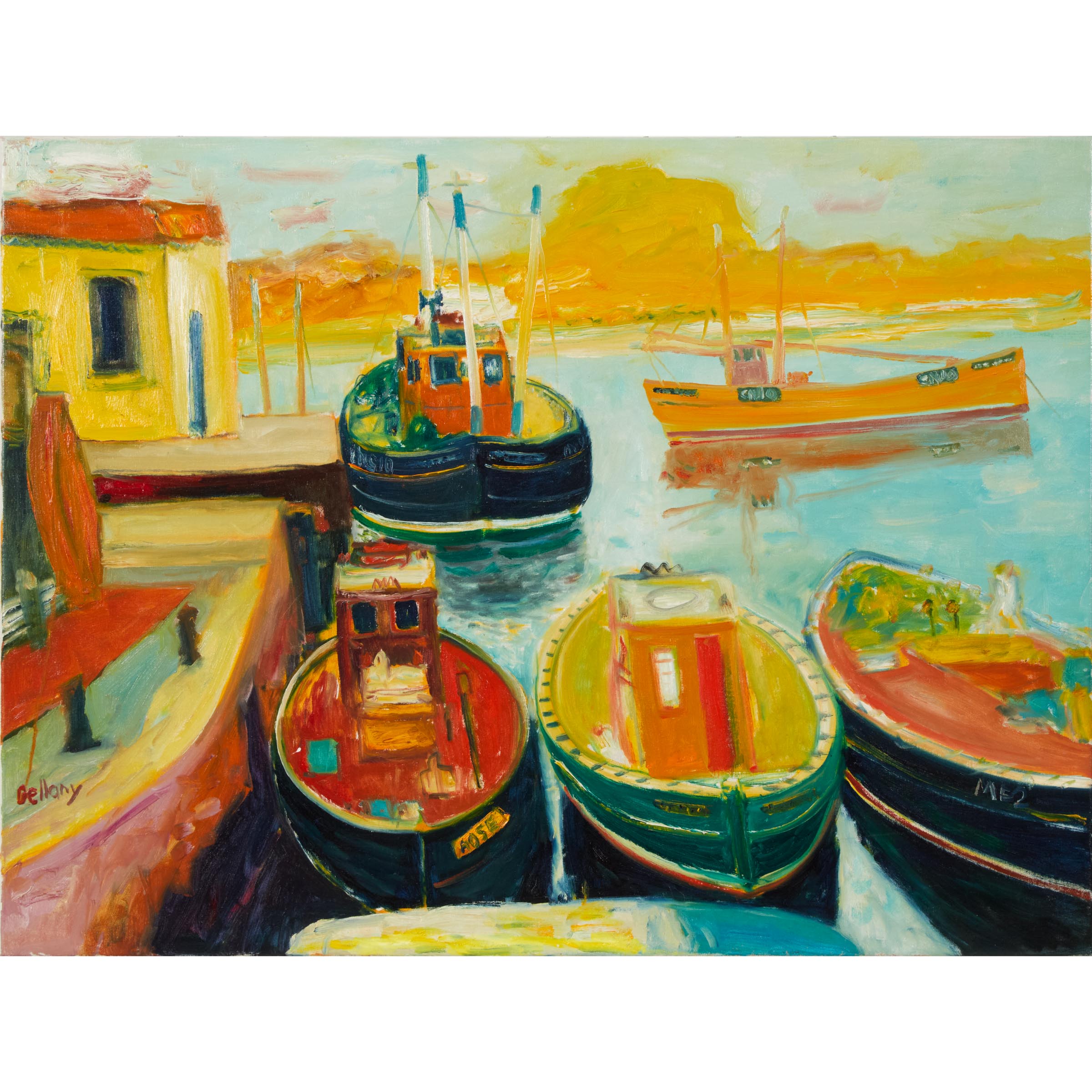 Untitled (Harbour Scene with Boats)