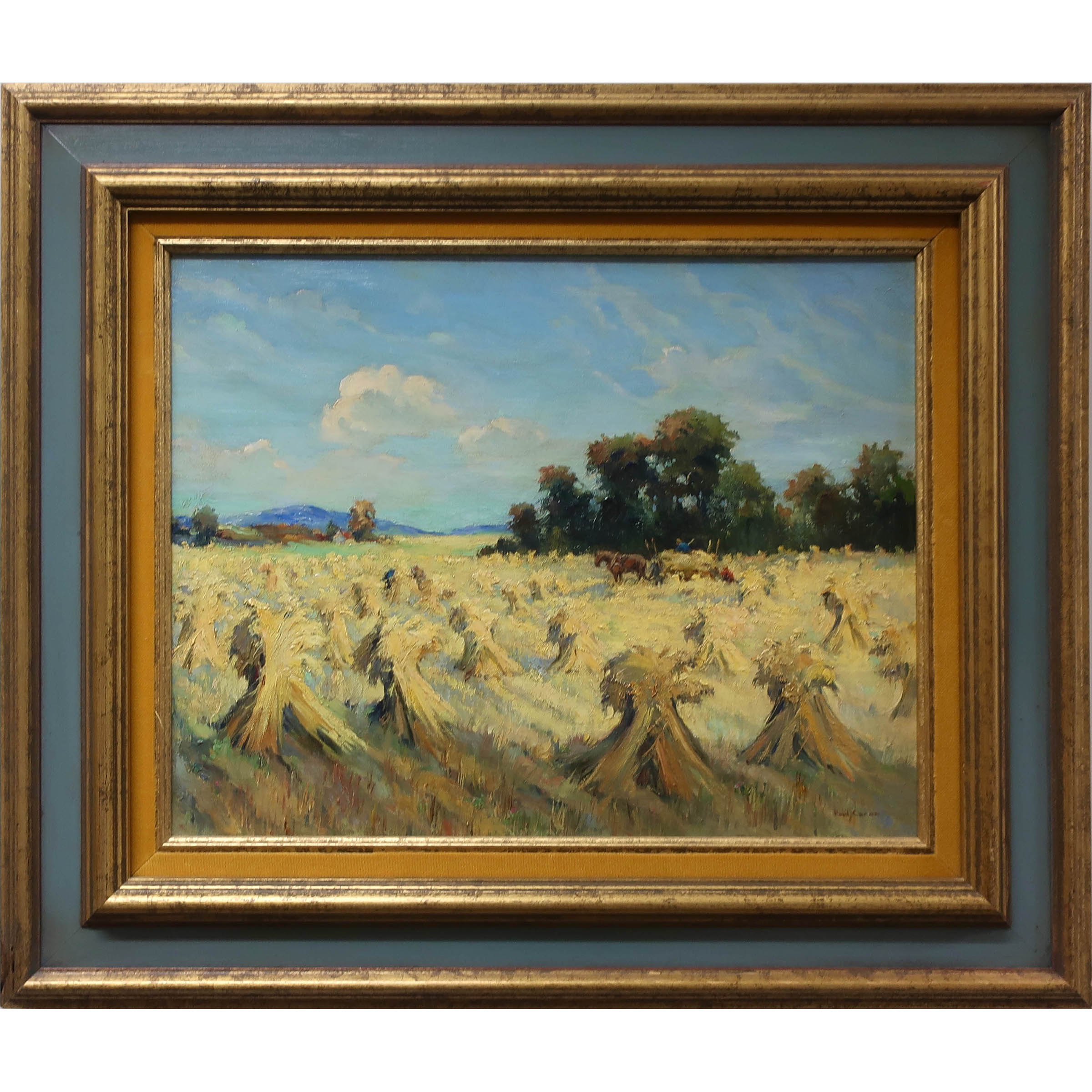 Oat Sheaves - St. Anne de Bellevue, P.Q., Canada (Oke Hills in Distance)