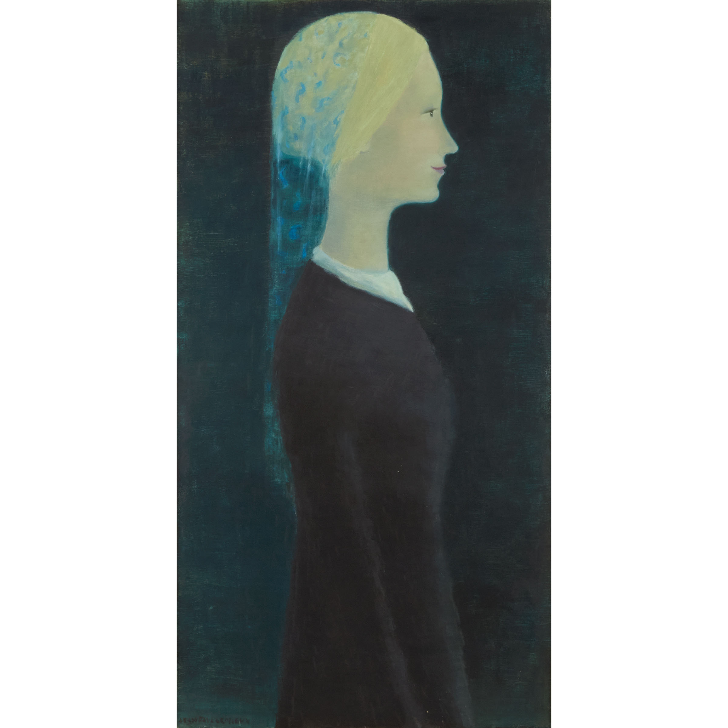 Jean Paul Lemieux, La Jeune Fille Au Voile Bleu, Ca. 1962